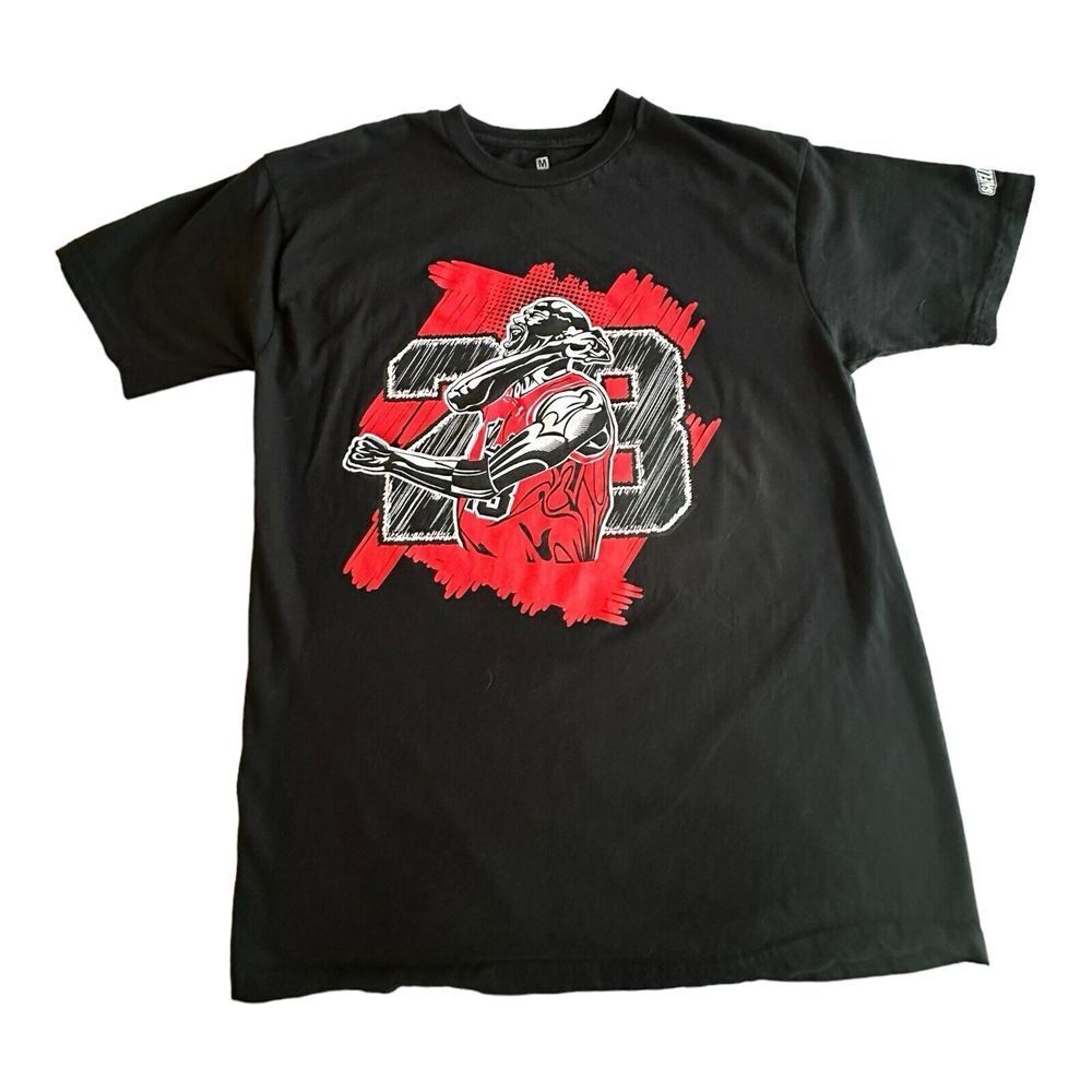 SNELOS Mens Black Short Shirt to Cotton Match Jordan‎ Sz M